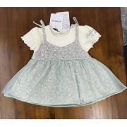 日本童裝 小童服飾 女裝 女童 女孩 幼童 童裝 裙仔 HELLO KITTY 碎花連身裙 連衣裙 薄紗 90碼 18-24個月